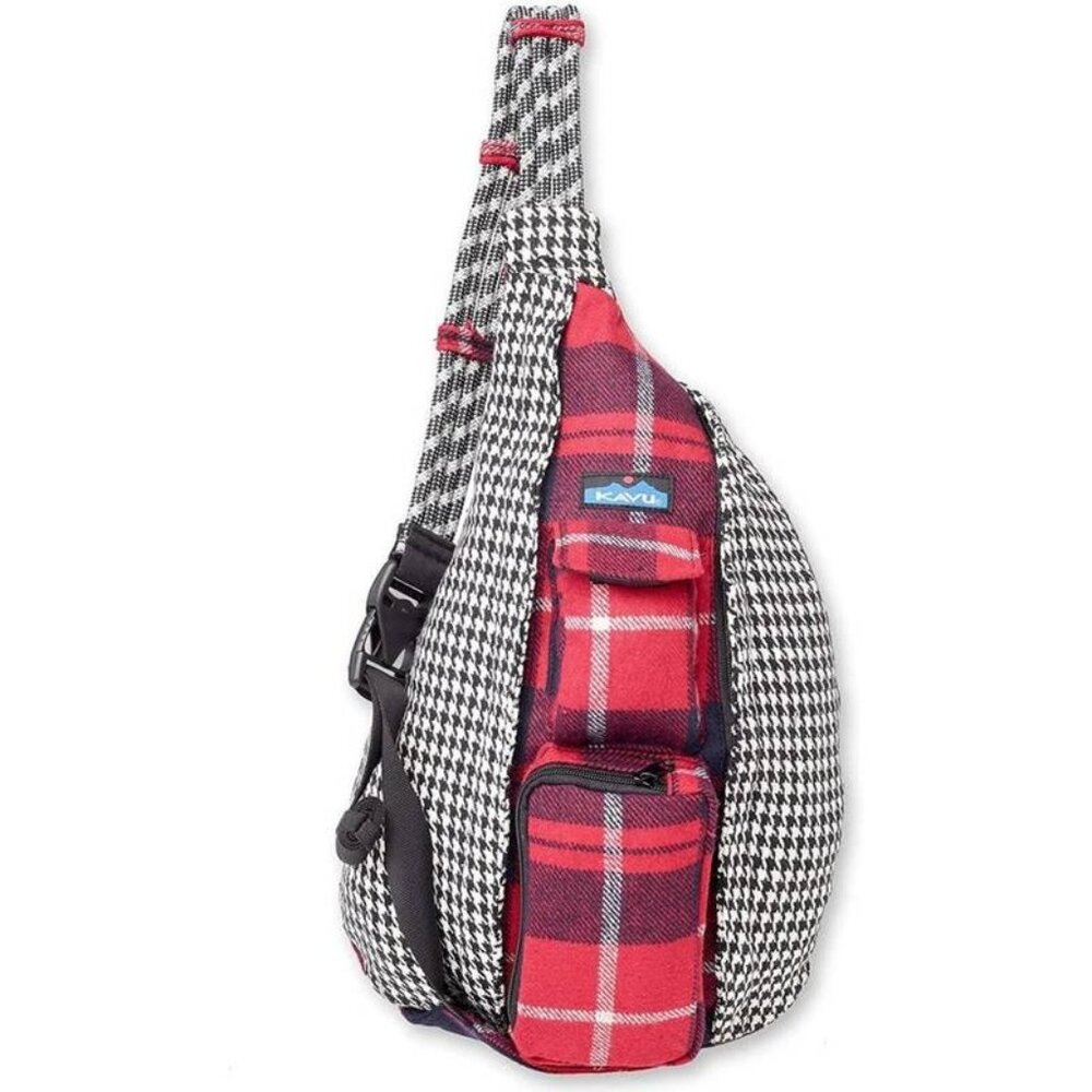 NWT Kavu Mini Rope Mix Houndstooth Plaid Sling Bag O/S